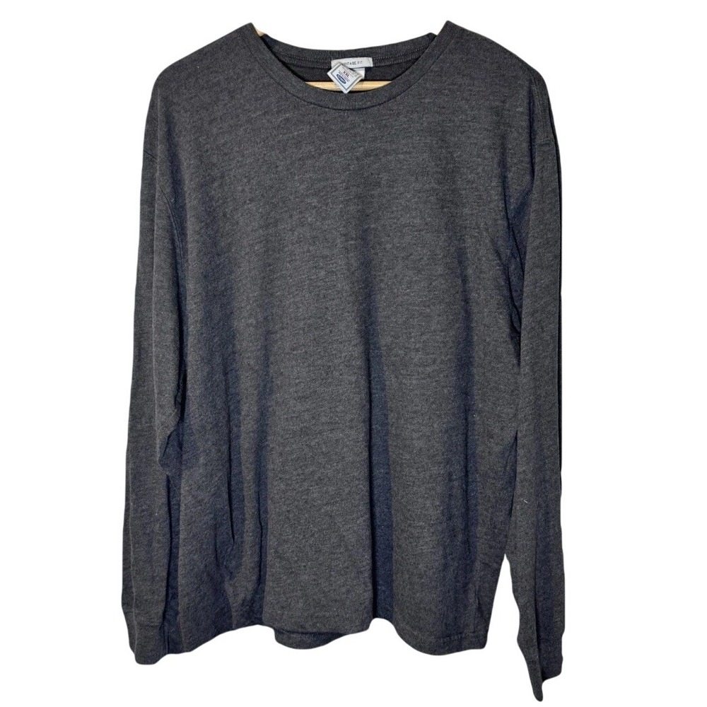 Old Navy Blank Long Sleeve Crew Neck Cotton Vintage Fit Y2K Streetwear Men's 2XL